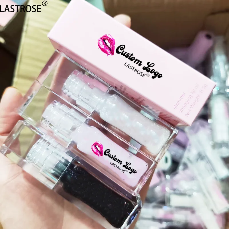 Private label  lip oil pigmented moisturizing fruit shiny lip gloss clear vegan pink lipgloss