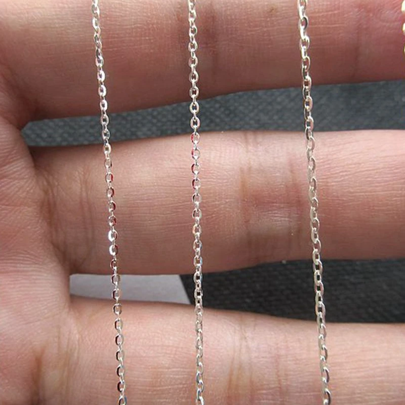GP flat cable chains S925 Silver for permanent jewelry chains Factory wholesale for DIY bracelet jewellery silver chains