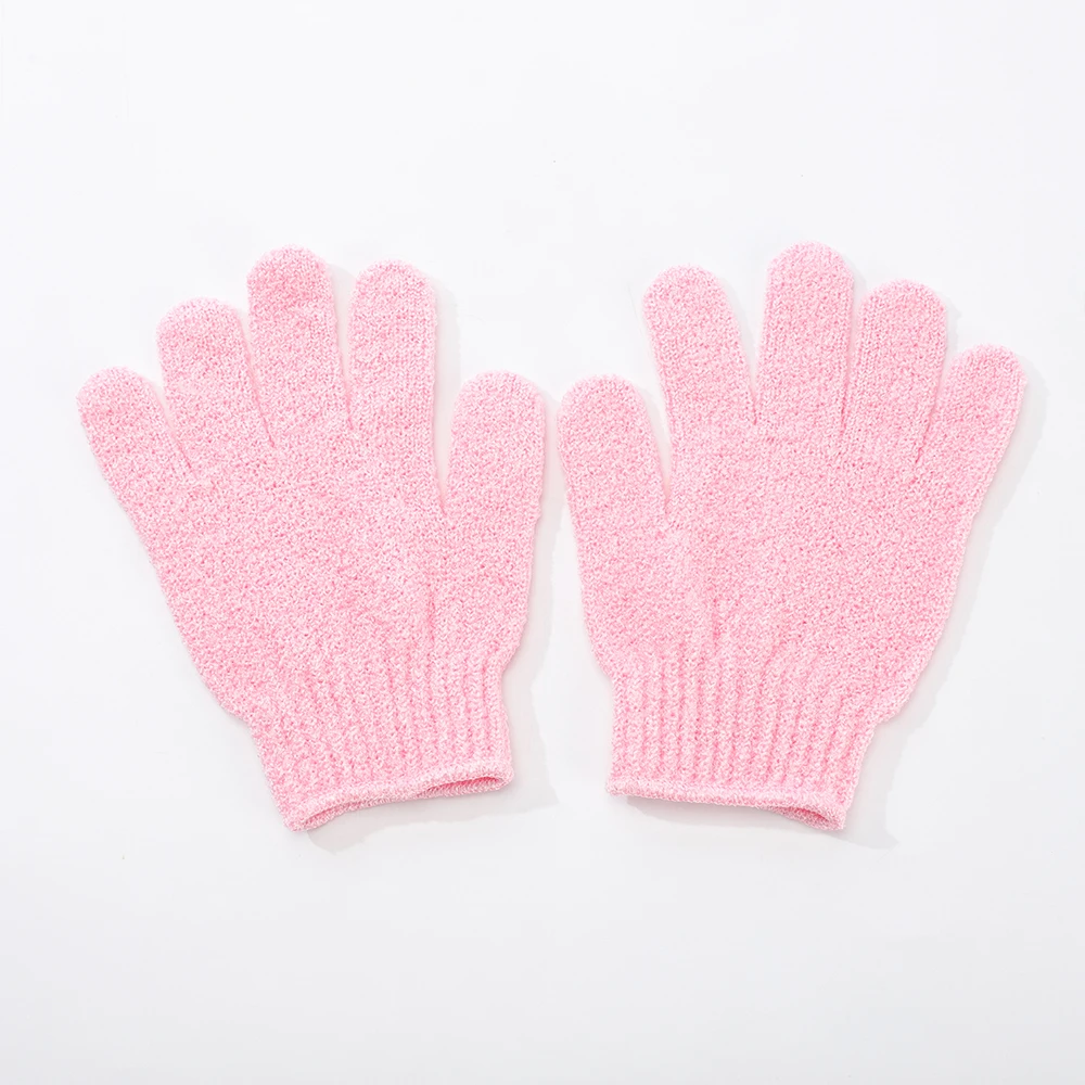 Wholesale Logo Custom Dual Side Exfoliating Bath Nylon Viscose Glove Massage Dead Skin