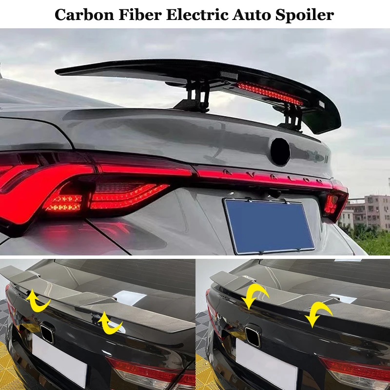 Automatically Universal Rear Trunk Tail Boot Lid Sedan Car Carbon Fiber Car Electric Spoiler Wing