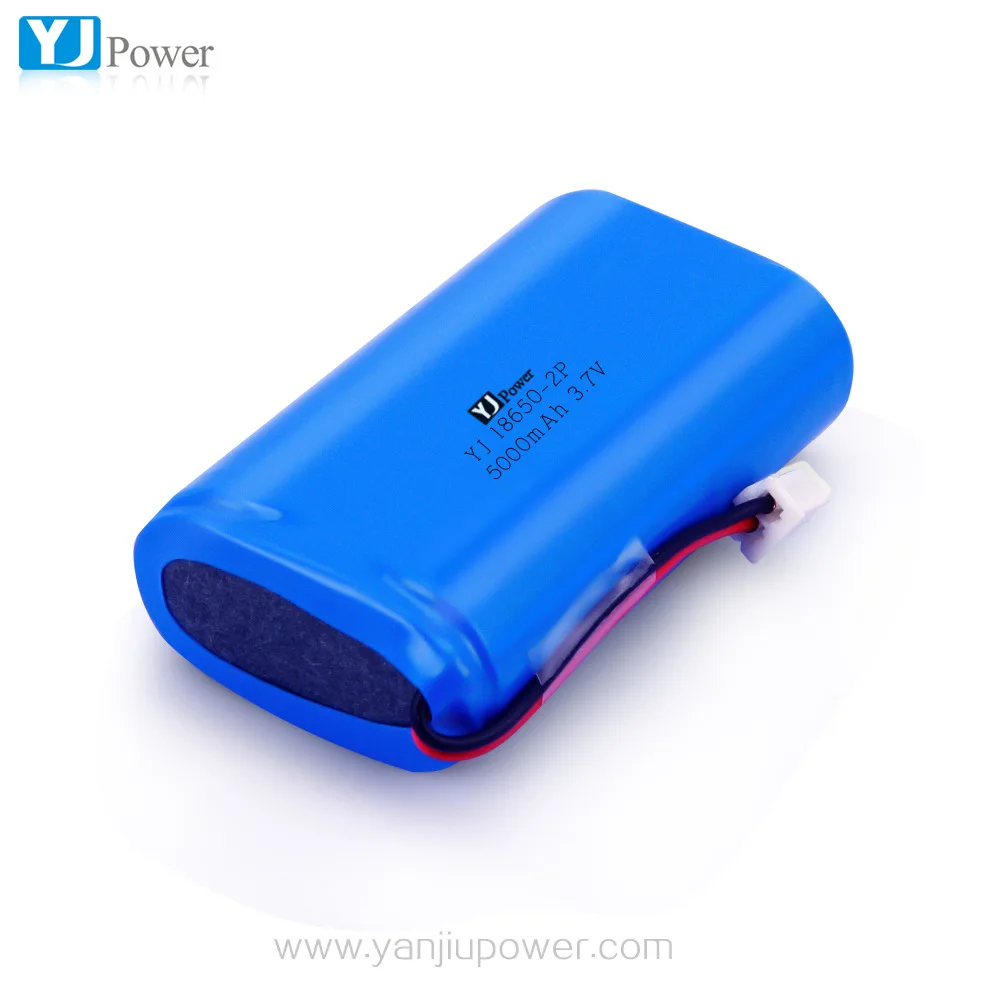 Emergency lighting Battery YJ18650-2P-5000mah Stable performance 3.7V  Li ion Battery Pack