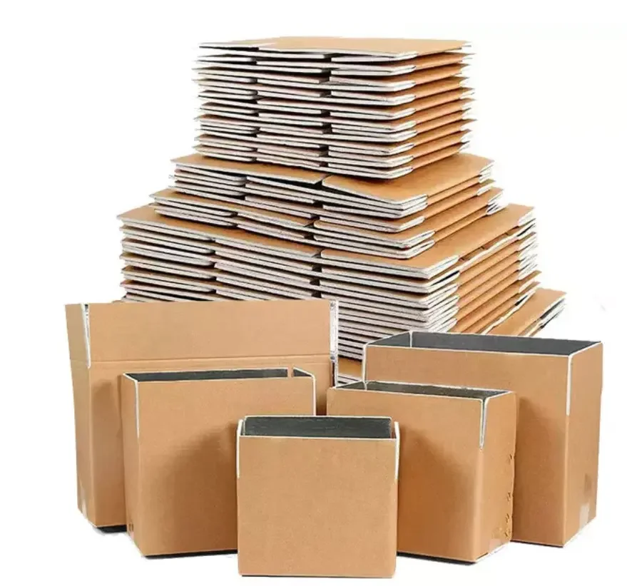 Cold Chain Custom Transport Carton Container Kraft Packaging Thermal Foil Insulated Shipping Mailer Boxes for Frozen Food