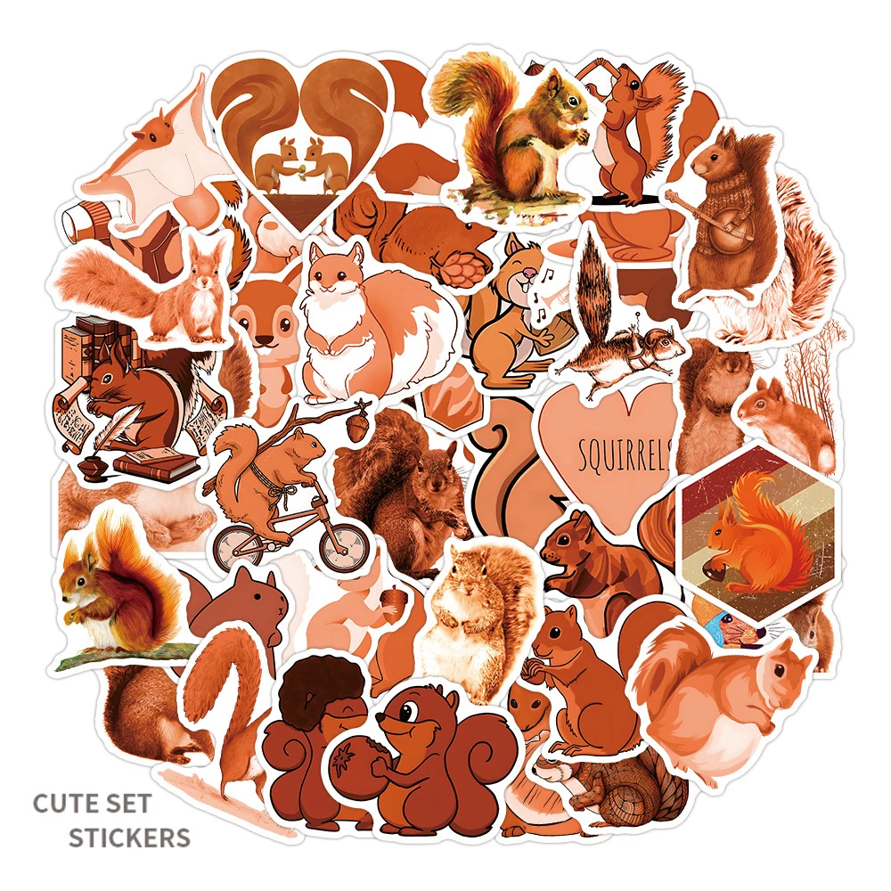 55Pcs Cartoon Squirrel Graffiti Stickers For Kids Skateboard Luggage Laptop Waterproof Witchcraft Decorative Stickers Pack Decal