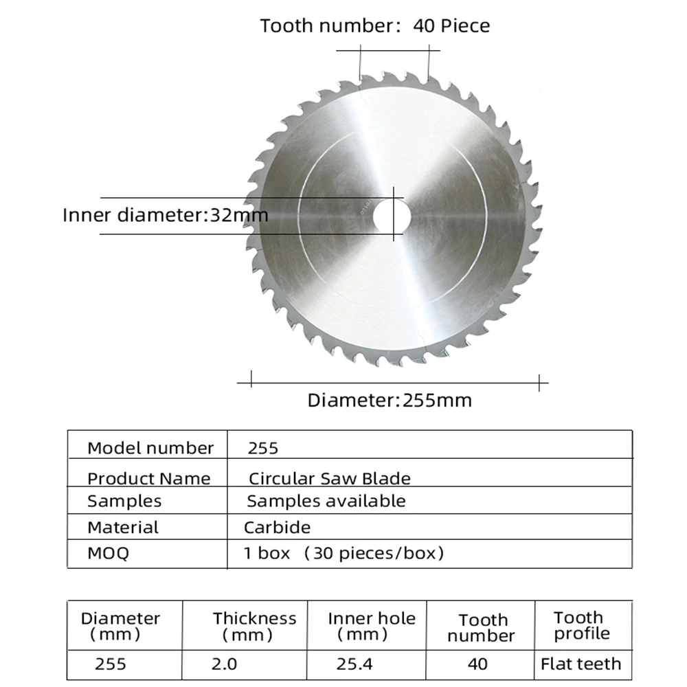 Chunfeng 40T multi ripping saw blades with inner hole size 32mm