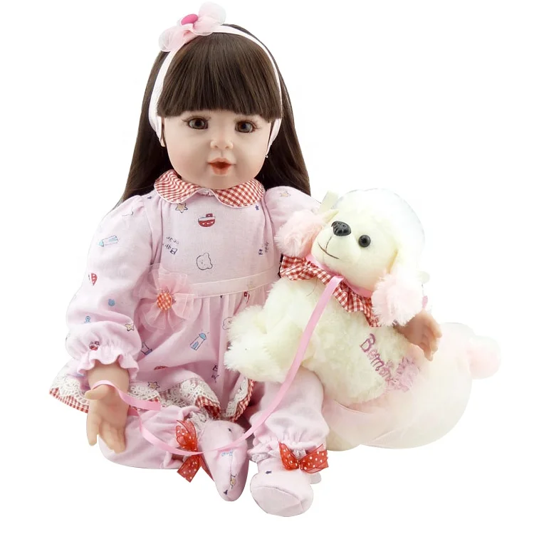 Lifereborn Wholesale Realistic Cute Reborn Lifelike Baby with Long Hair Girl Newborn Elsa Doll Silicone