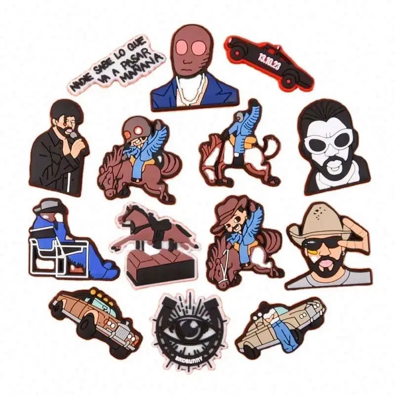 cartoon bad bunny wholesale singer anime mexican coffee custom Mermaid new karol g shoe clog charms