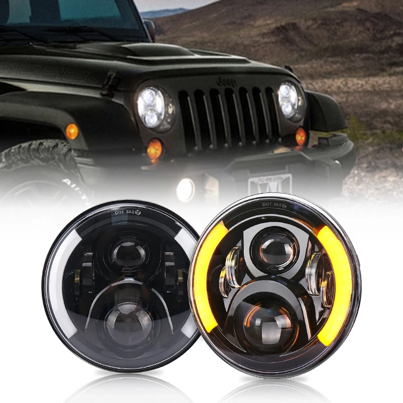 OVOVS Factory Supply Round H4 12v 24v 7 inch Led Headlights For Land Rover Defender 90 1994~1995 2012~2014