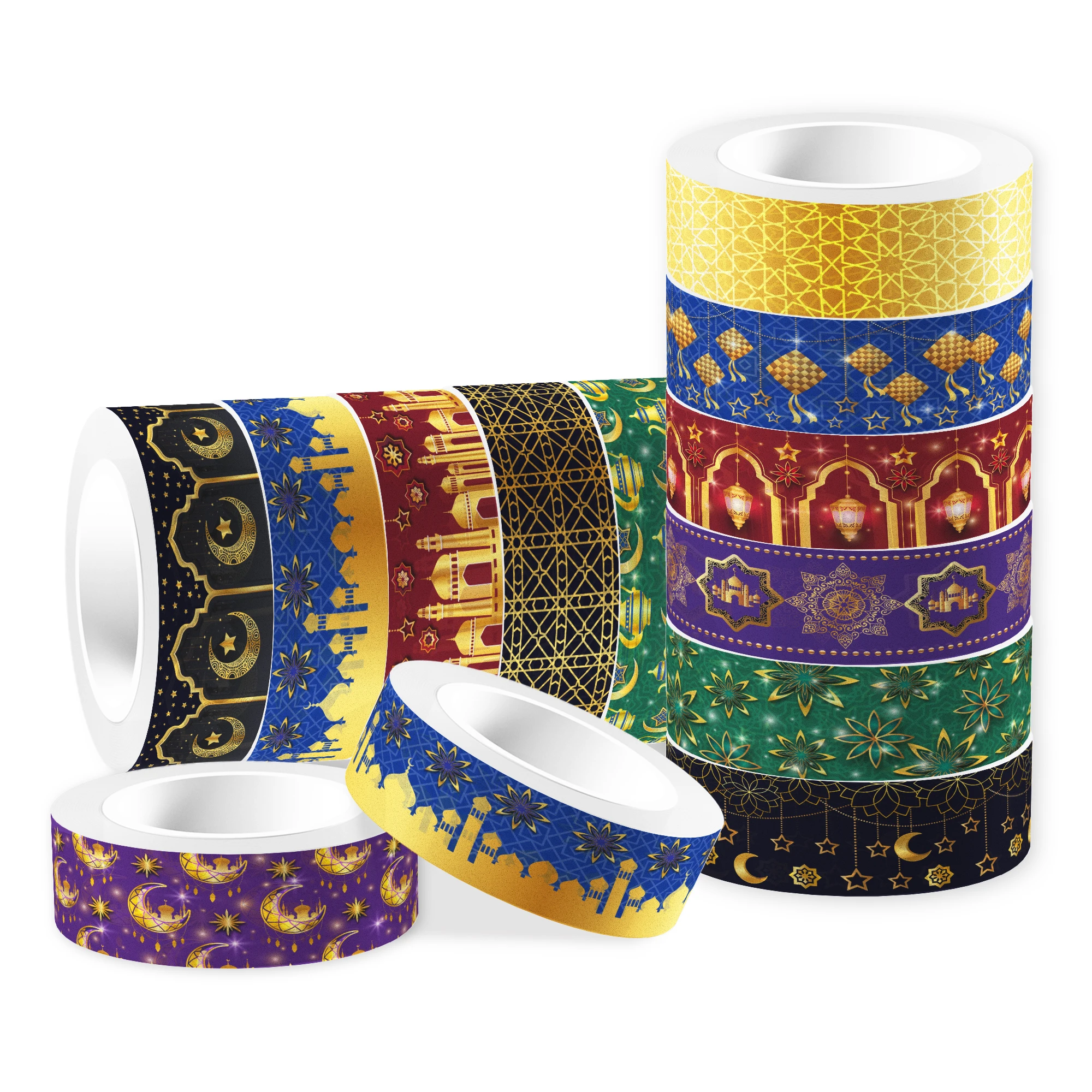 Ramadan Eid Masking Tape Red Congrats Decorative Paper Sticker Washi Tape for Bullet Scrapbook Gift Wrapping DIY Craft
