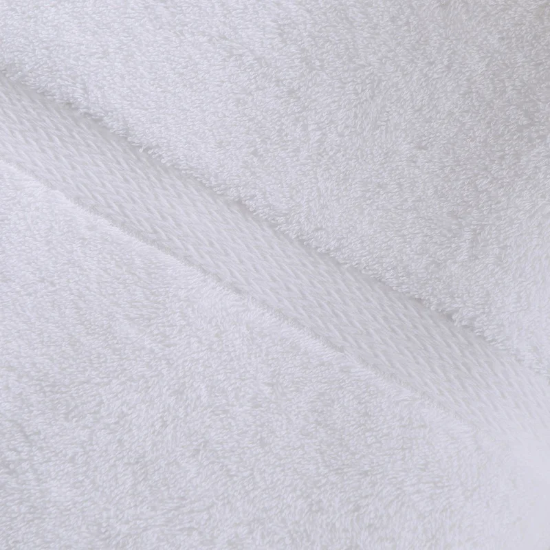 QUANZHEN 100% Cotton Hotel Towel Set Custom Logo 5-Star White Bath Face Hand Towels with Plaid Pattern Nonwoven Technics