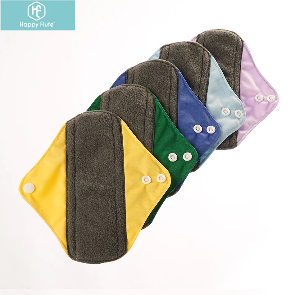 Washable menstruation Pad Reusable Sanitary Pad Bamboo Charcoal Happyflute Waterproof Cotton Maternity Breathable Pad
