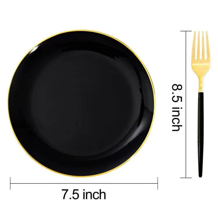 White Personal Plate Sets Rim Gold For, Restaurants Porcelain Dinnerware+set Plastic Luxury Bone China Party Custom Size 150