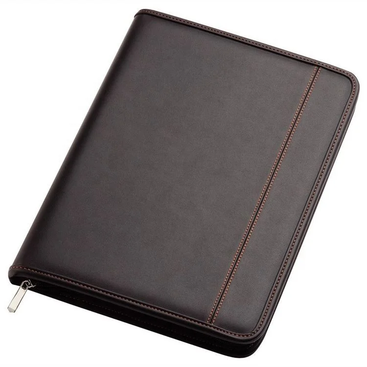Black And Orange Inside A4 Compendium Leather Styled Portfolio File Folder With Calculator
