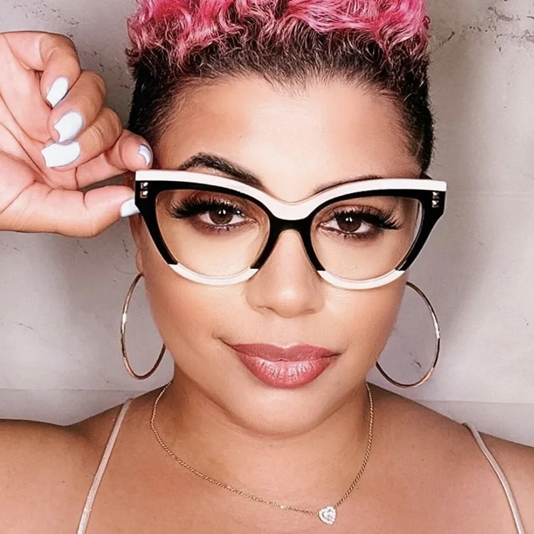 2022  cat eye frames eyeglasses fashion clear optical frame to put prescription glasses wholesale blue light blocking glasses