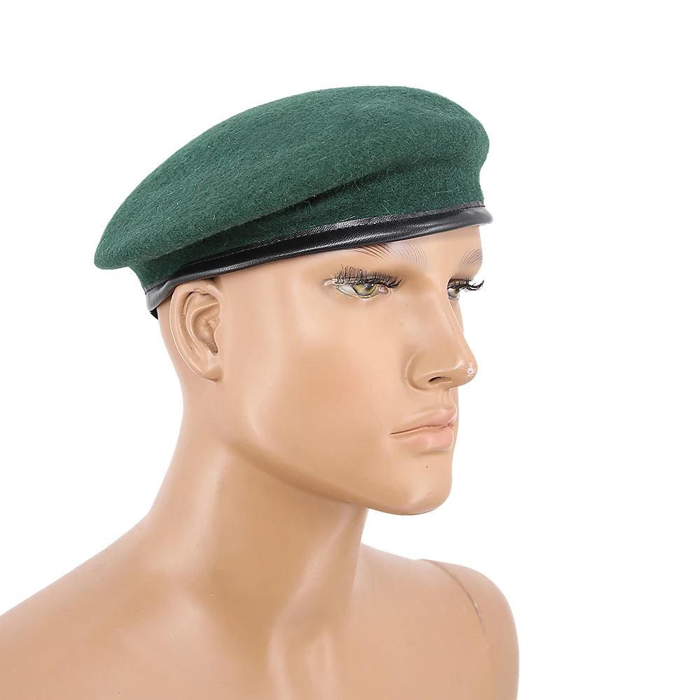 Doublesafe Source Factory Custom Green Outdoor 100% Wool  Beret Hats Tactical Wool Beret Hat for Women Boinas Para Hombres
