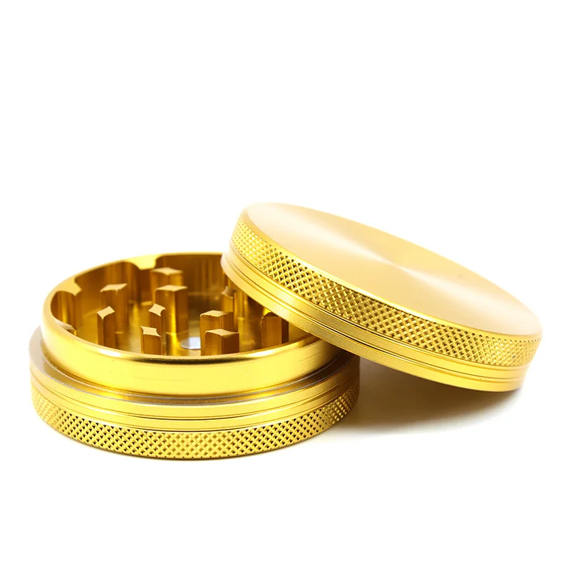 Wholesale Custom Logo 55mm 2 Parts Aluminum Herb Grinder Tobacco Grinder