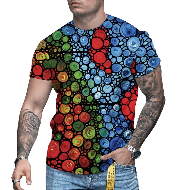 2022 T Shirt Hip Hop 3D Graphic Bodybuild T Shirt Custom Logo Streetwear Men Bulk Blank T-shirts