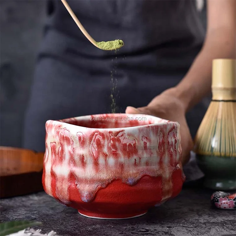 19OZ 550ML Handmade Pottery Matcha Bowl with Ceramic Glaze For Customized