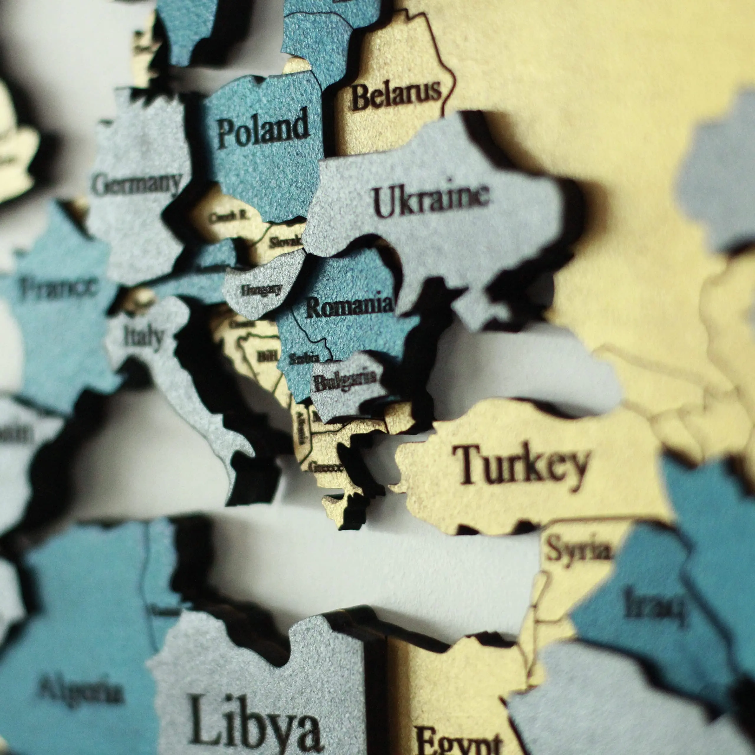 Wholesale Gold Blue Mixed Custom Scratch World Map Wooden World Map