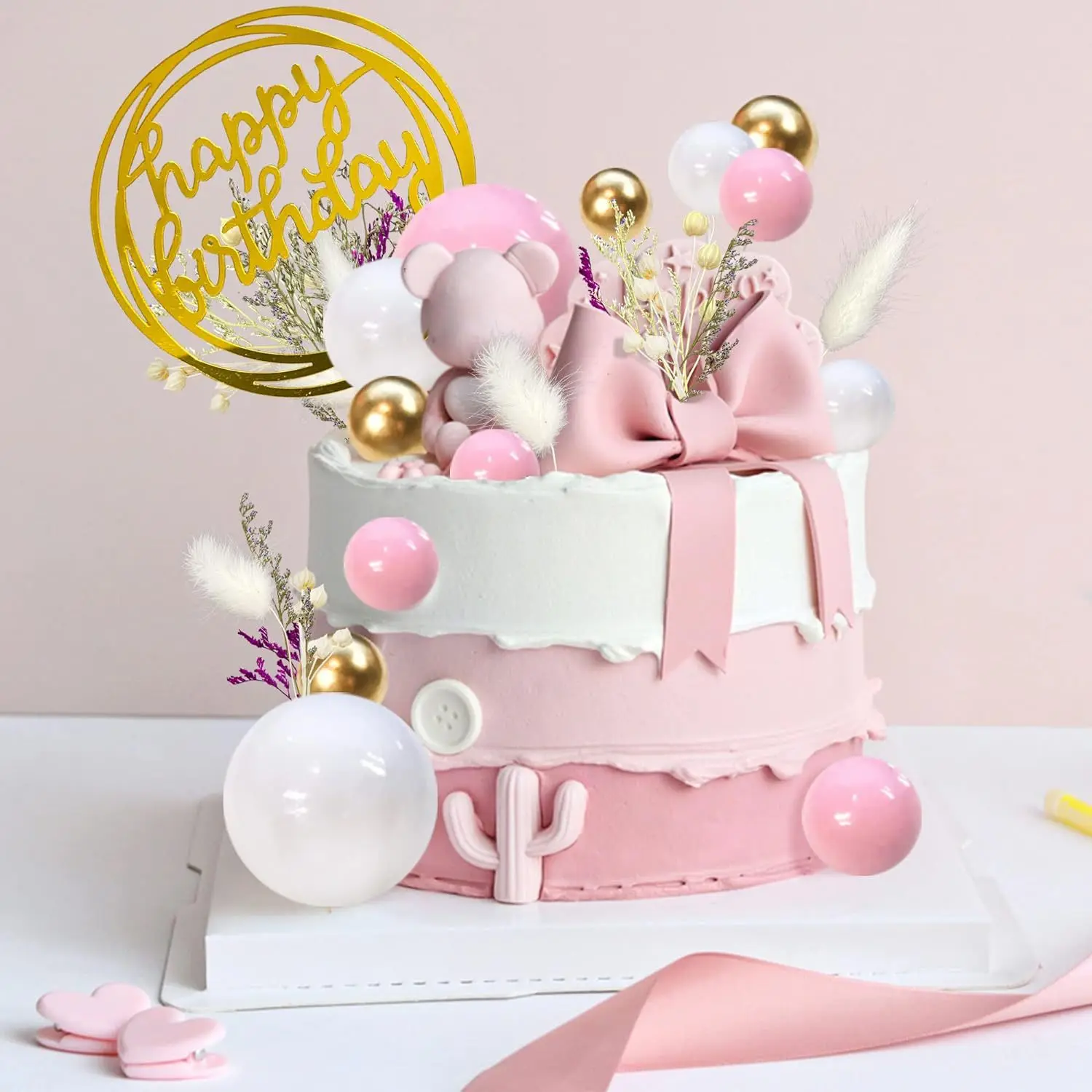 29-pieces Cake Decoration Set with Happy Birthday Cake Card Suitable for Birthday Party Cake Decoration