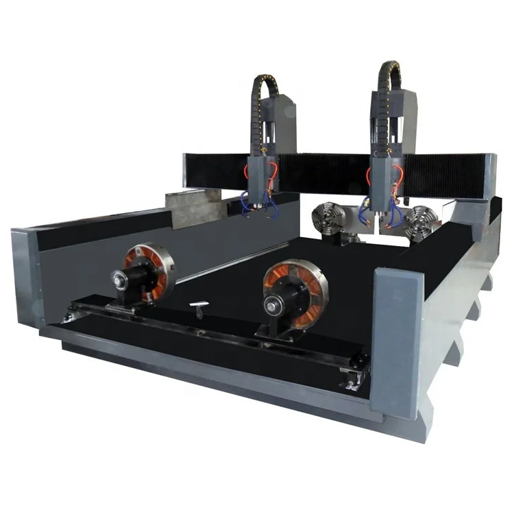 Fast Speed 2030 Stone CNC Router Double Spindles 4 Axis 3d Stone Engraving Machine for sale