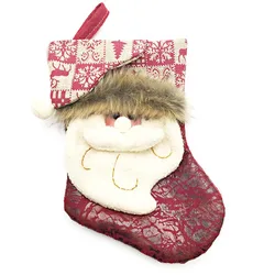 Hotsale mini plush animal head pet christmas stocking for kids gift and home decoration