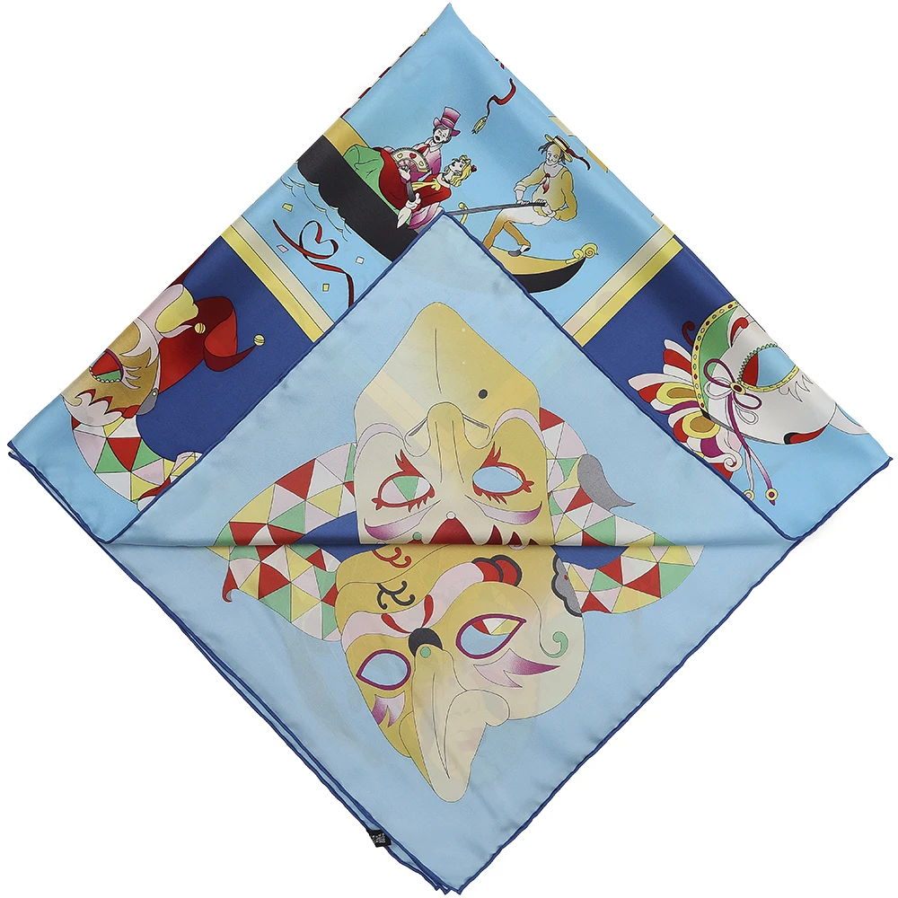 Scarf Collection Hand Crafted Pure Silk Venice Italy Carnival Scarf Carnevale Di Venezia Headscarf Gondola Neck Scarf