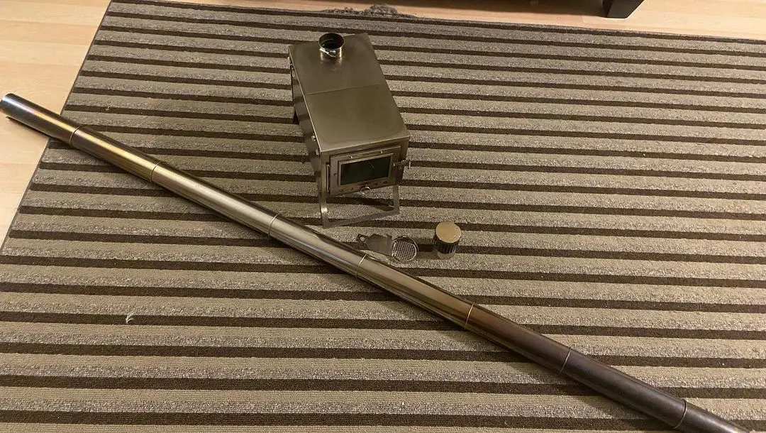 DANCHEL OUTDOOR Rollable Titanium Chimney Pipe Portable for Camping Tent Stove