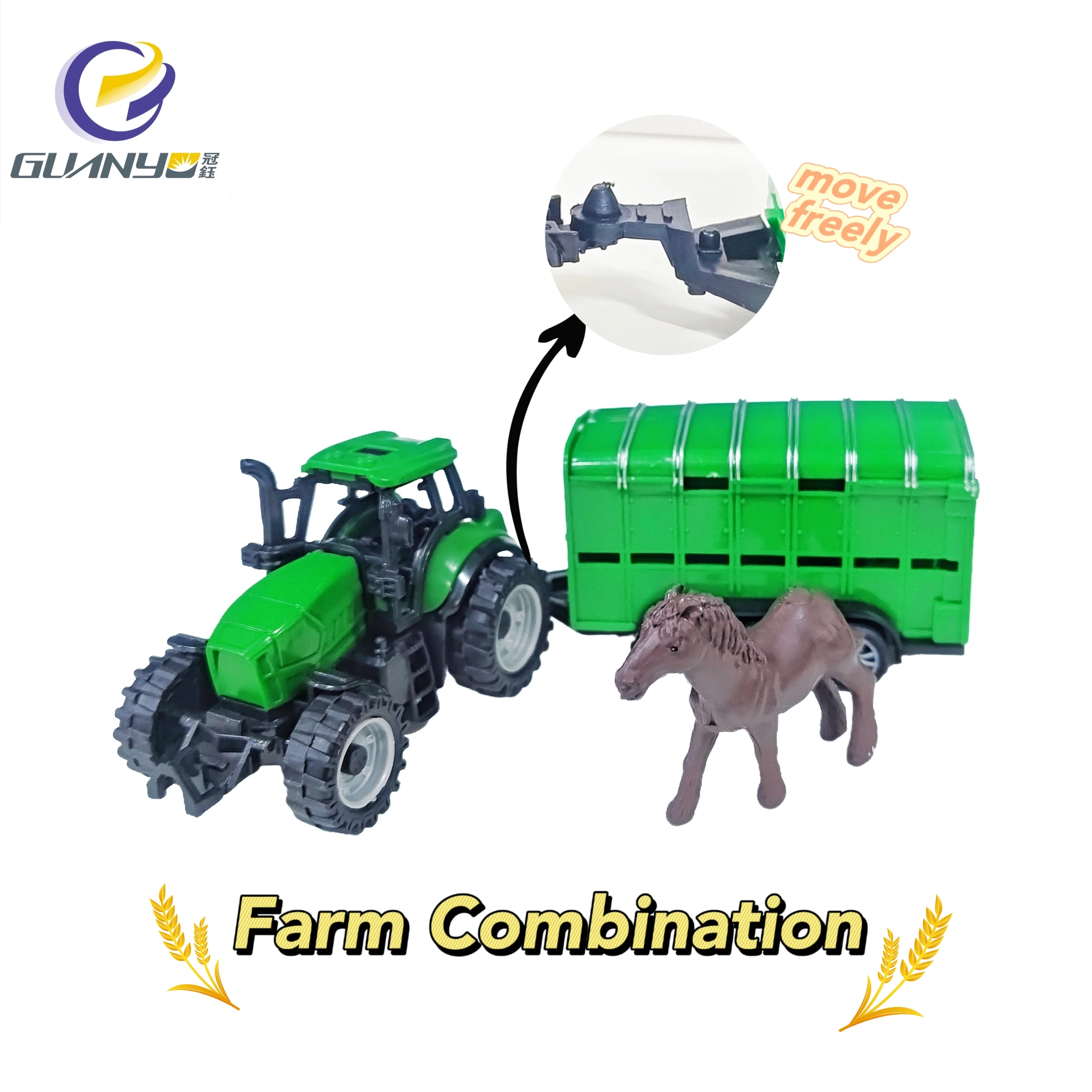 Hot Selling Farm Vehicle Toy Sliding Farmer Truck With Container Realistic Design Assembly Durable Construction Toy Car For Kids