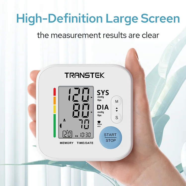 TRANSTEK Clear Screen One-key Measurement Upper Arm Cuff Blood Pressure Monitor Automatic Tensiometro Digital BP Machine