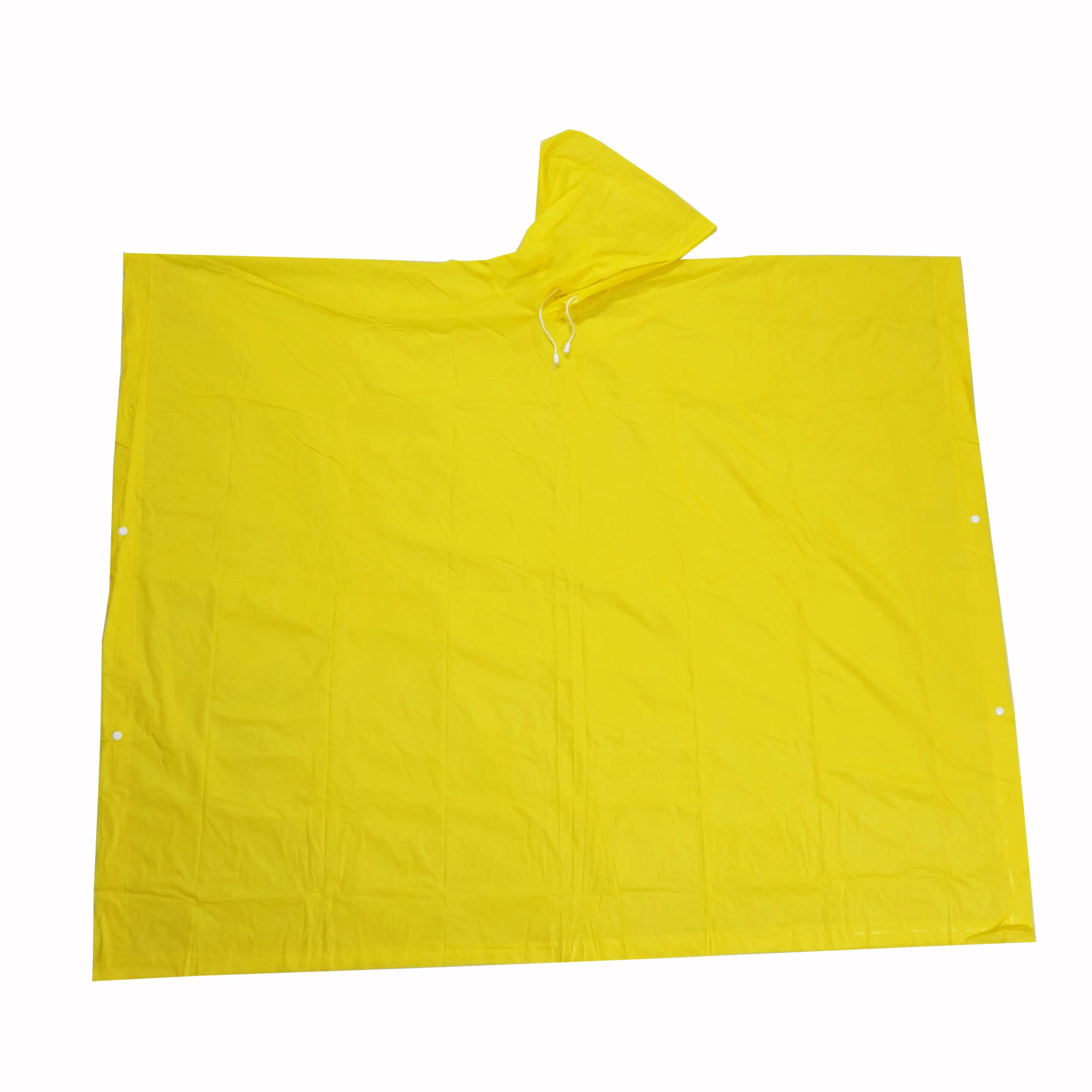 Bestrain Pvc Raincoat Yellow Water Proof Heavy Duty  For Adults  Rainwear  Hooded  PONCHO