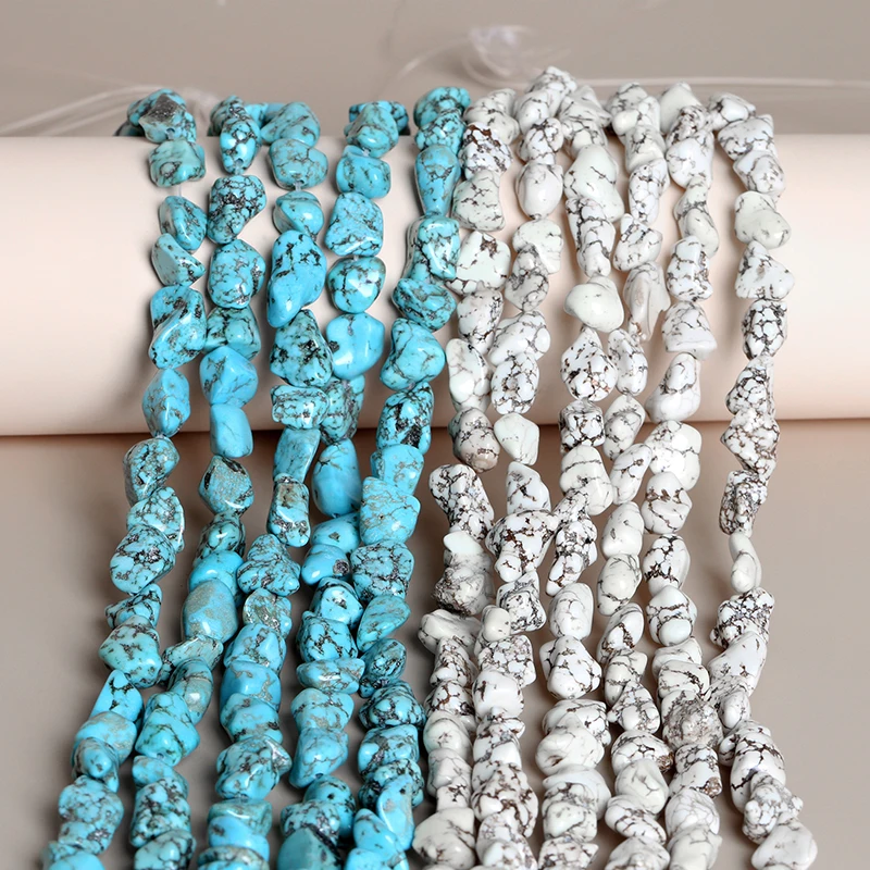Loose Stone High Quality Beautiful DIY Natural Gemstone Natural Blue Turquoise Rough Stone wholesale for New Year jewelry