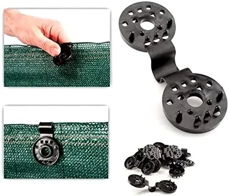 Agricultural Greenhouse Black Plastic Round Attachment  Anti Bird Netting Fabric Accessoriesplastic Clip for Shade Net