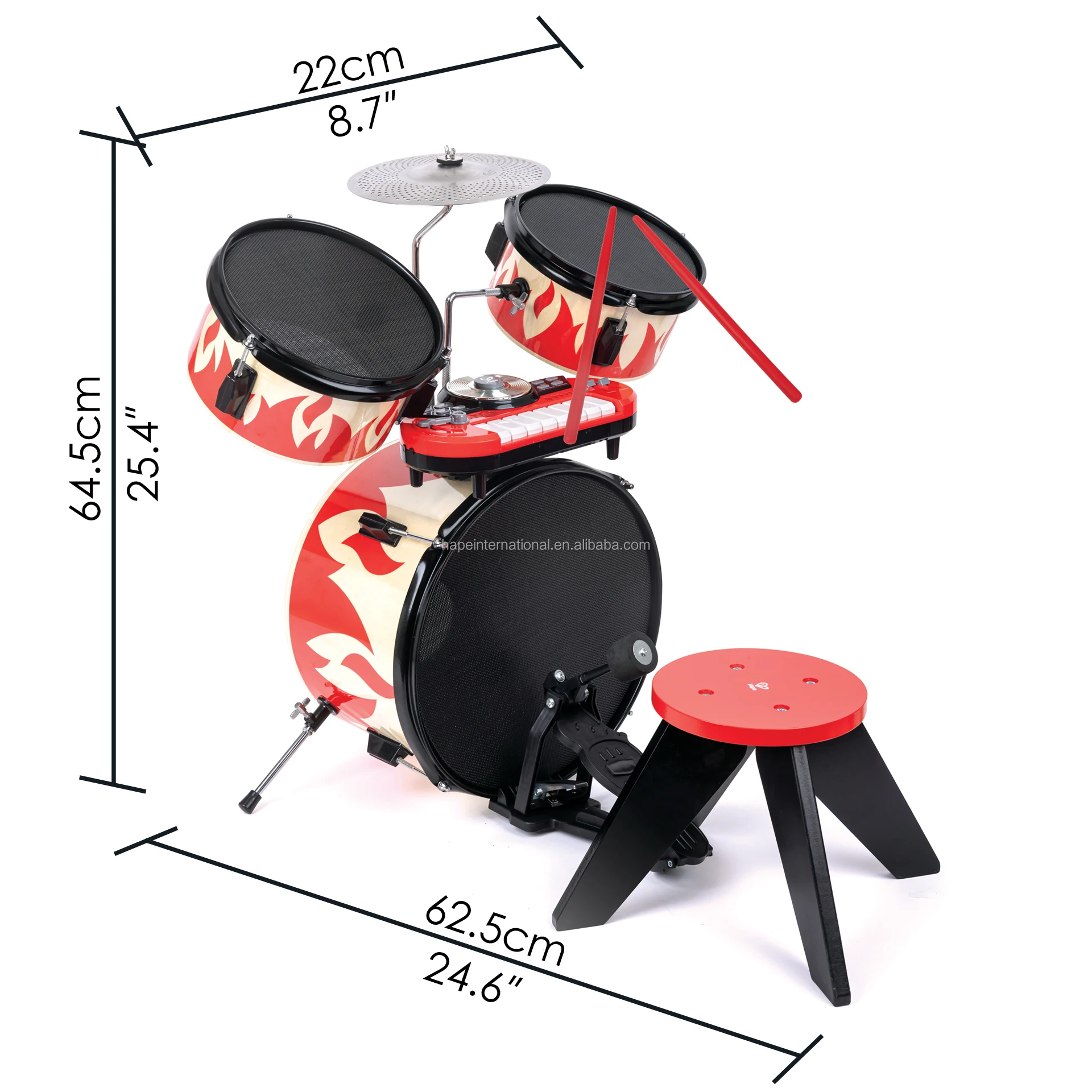 Hape Baby Music Beat Drum Hand Instrument Toy Multi-Function Portable Musical Instruments Keyboard Drum Toy