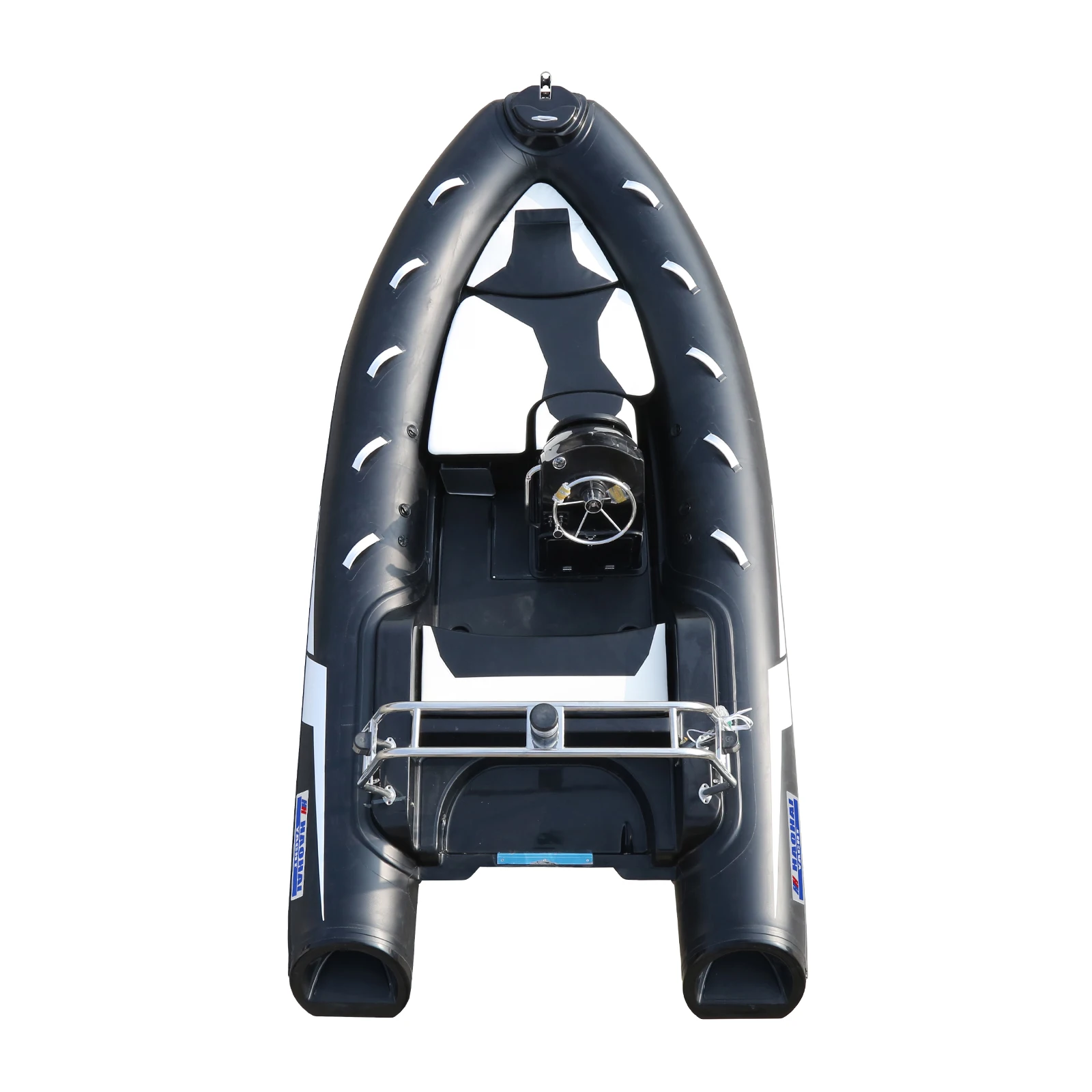 Qingdao Haohai Sailing Custom Logo Small Bateau Center Console Rib Fishing Boat Made to Order Rubber Boat