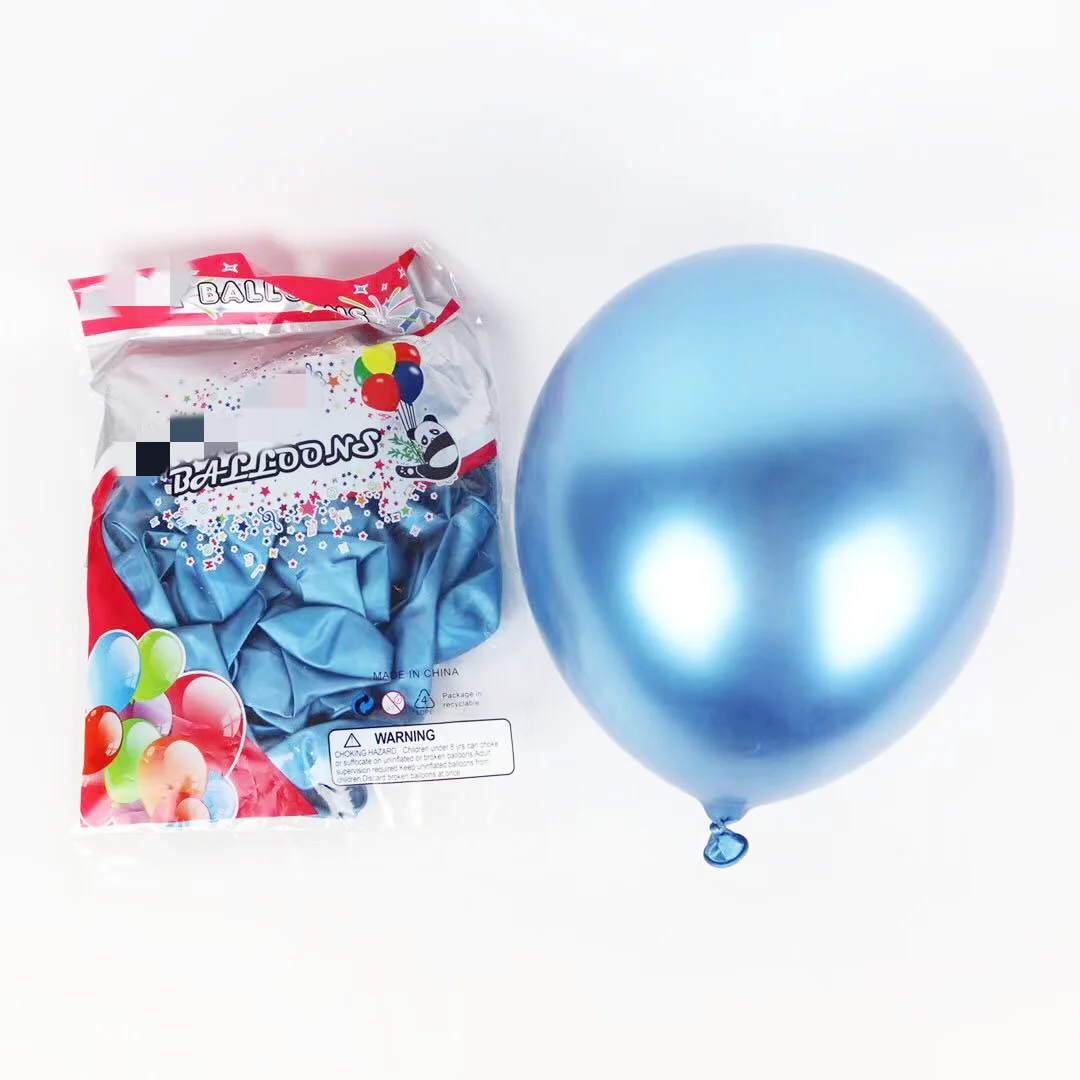 Factory Directly Wholesalers For Party Decorations Chrome Helium 2.8g Sliver Gold 12inch Thick Metallic Natural Latex Balloons