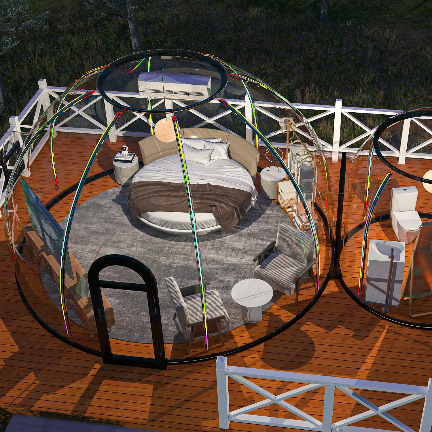 Full House Outdoor Prefab Dome House Room Geodesic Polycarbonate Dome House