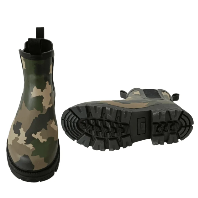 Fashion Camo  Boots for Women Waterproof Short Garden  Ankle Rain Boots  Warmth Durable Customize Rain Boots