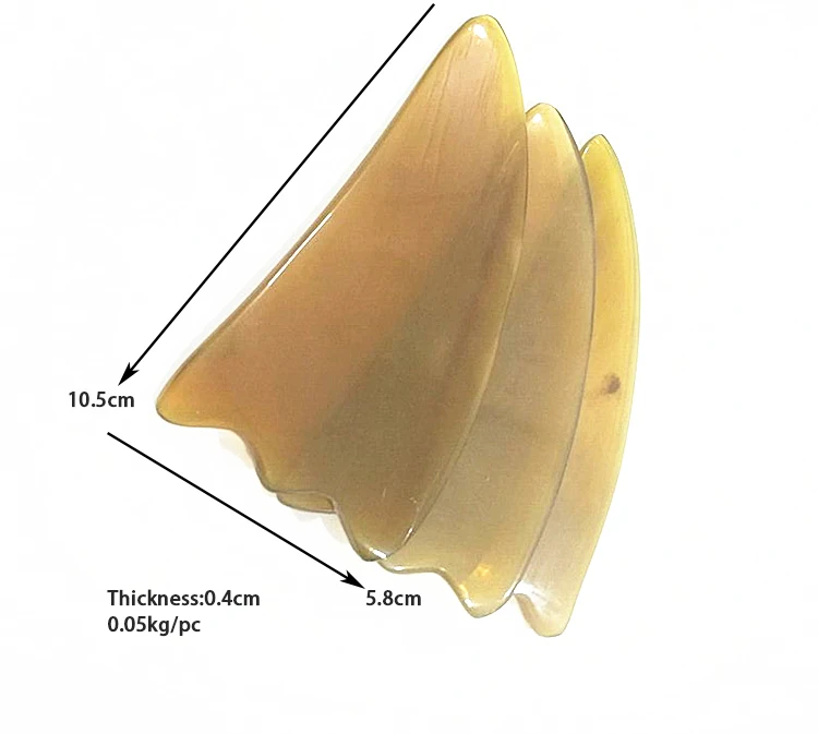 Quality white horn double groove triangle scraping tablet facial back scraping plate health and beauty guasha massage tool set