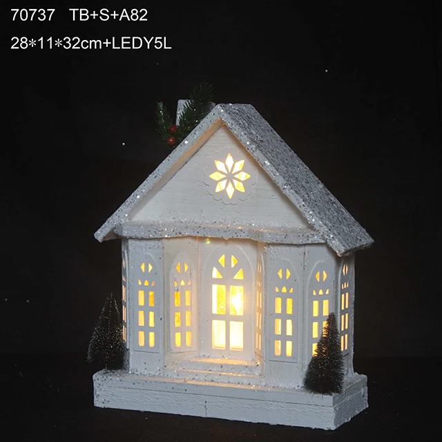 led lighted wooden house with lights for Christmas festival decoration