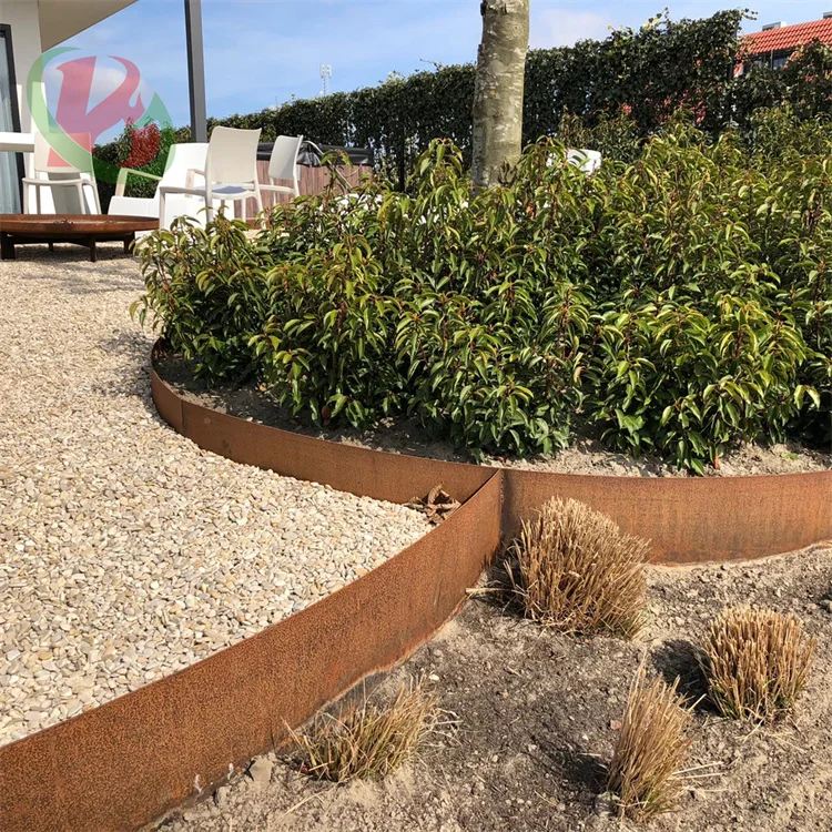 Outdoor garden border corten steel metal edging for landscaping herb garden window box flower bed trough rectangle