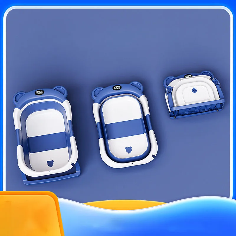 New Arrival Collapsible Toddler Bath Tubs with Baths Support Cushion Pad Seat