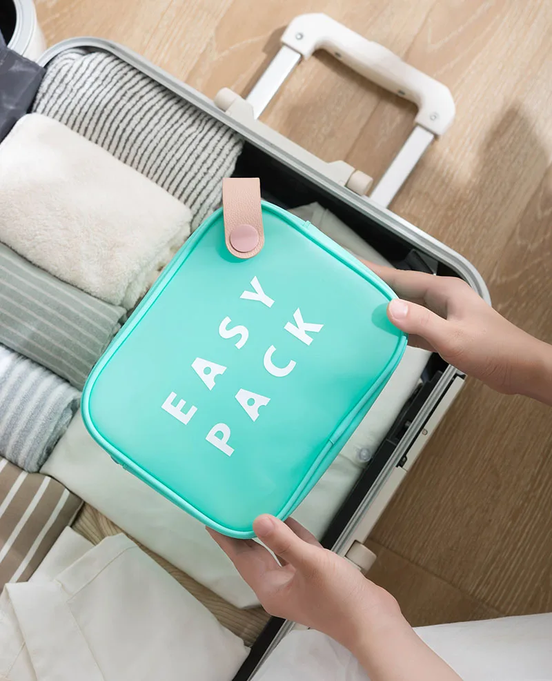 Waterproof 100% Recycling eco-friendly EVA Makeup Bag REACH Standard Portable Toilet Bag TPU Travel Cosmetic Bag for Summer