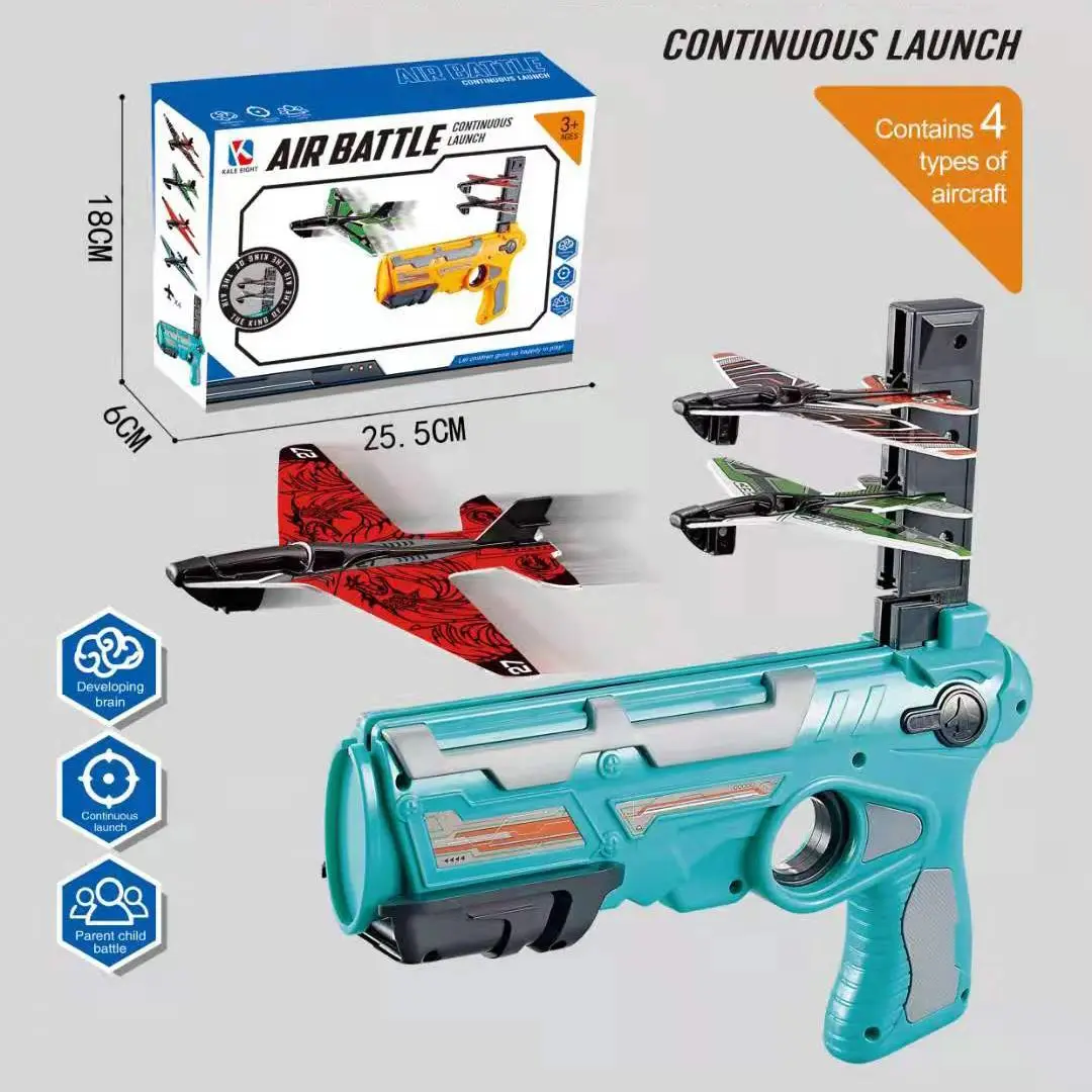 Amazon hot sale2021 Hot Sale Air Combat Catapult Foam Aircraft flying Launcher Toy Glider Flying Gun Toy Outdoor Games