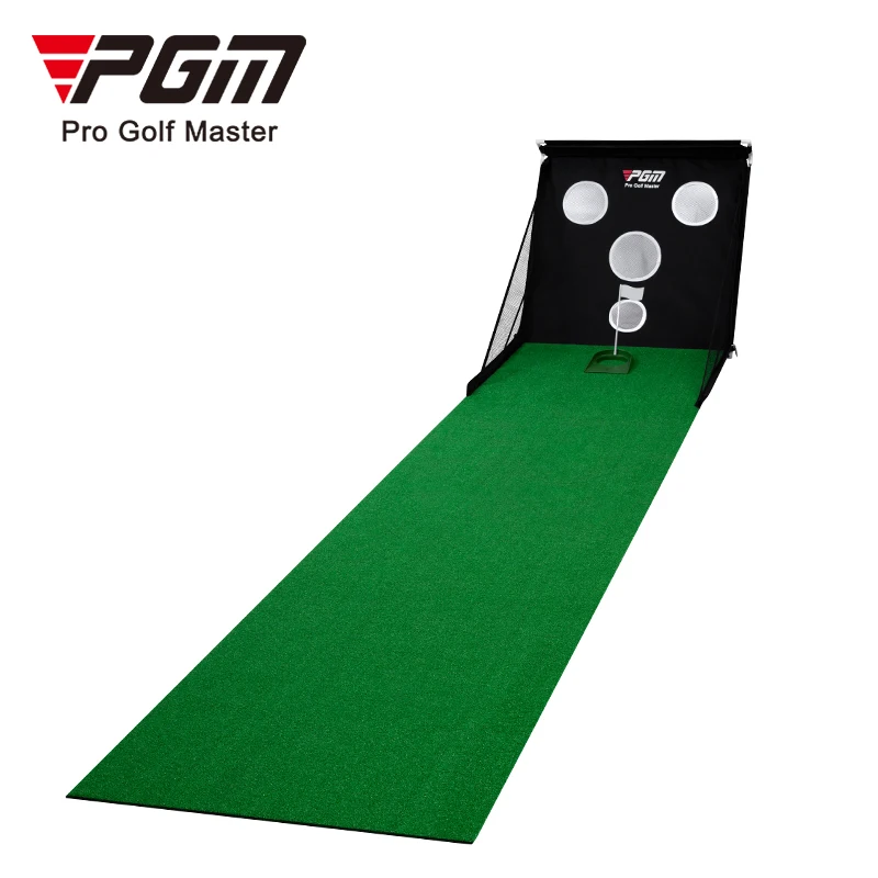 PGM TL033 3M golf practice putting mat portable 2 in 1 golf chipping net and mat