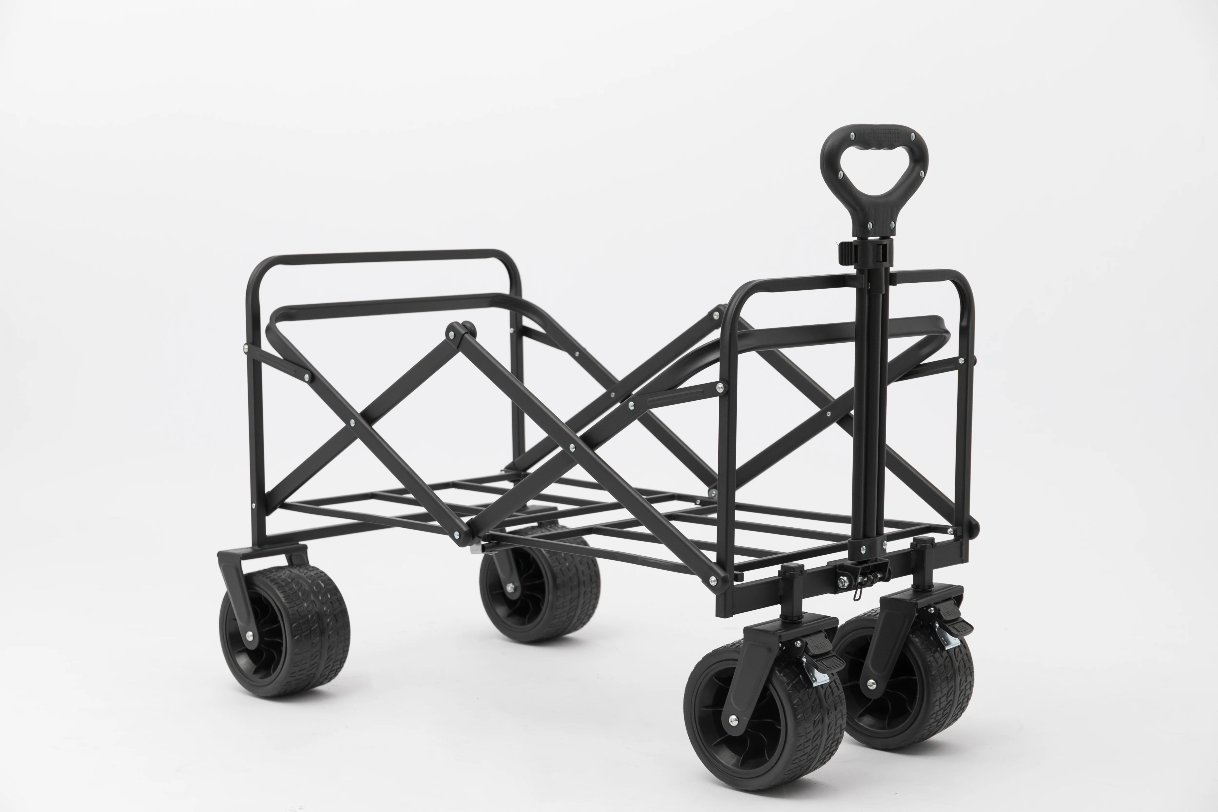 Outdoor Garden Cart Foldable Wagon for Sports, Shopping, Camping,collapsible Cart Tank Wheel Shopping Trolleys Steel with 8 Inch