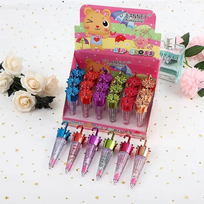 Make Up Umbrella Lipgloss Vendor Clear Glossy Kids High Quality No Logo Lip Gloss Liquid lipstick Vegan Wholesale Lip Oil