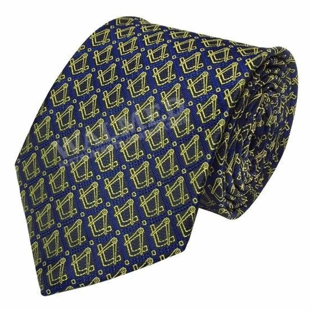 Галстук Masonic Regalia с золотым квадратом и компасом/Шелковый масонский галстук для шеи от Freemason с золотым квадратом и компасом