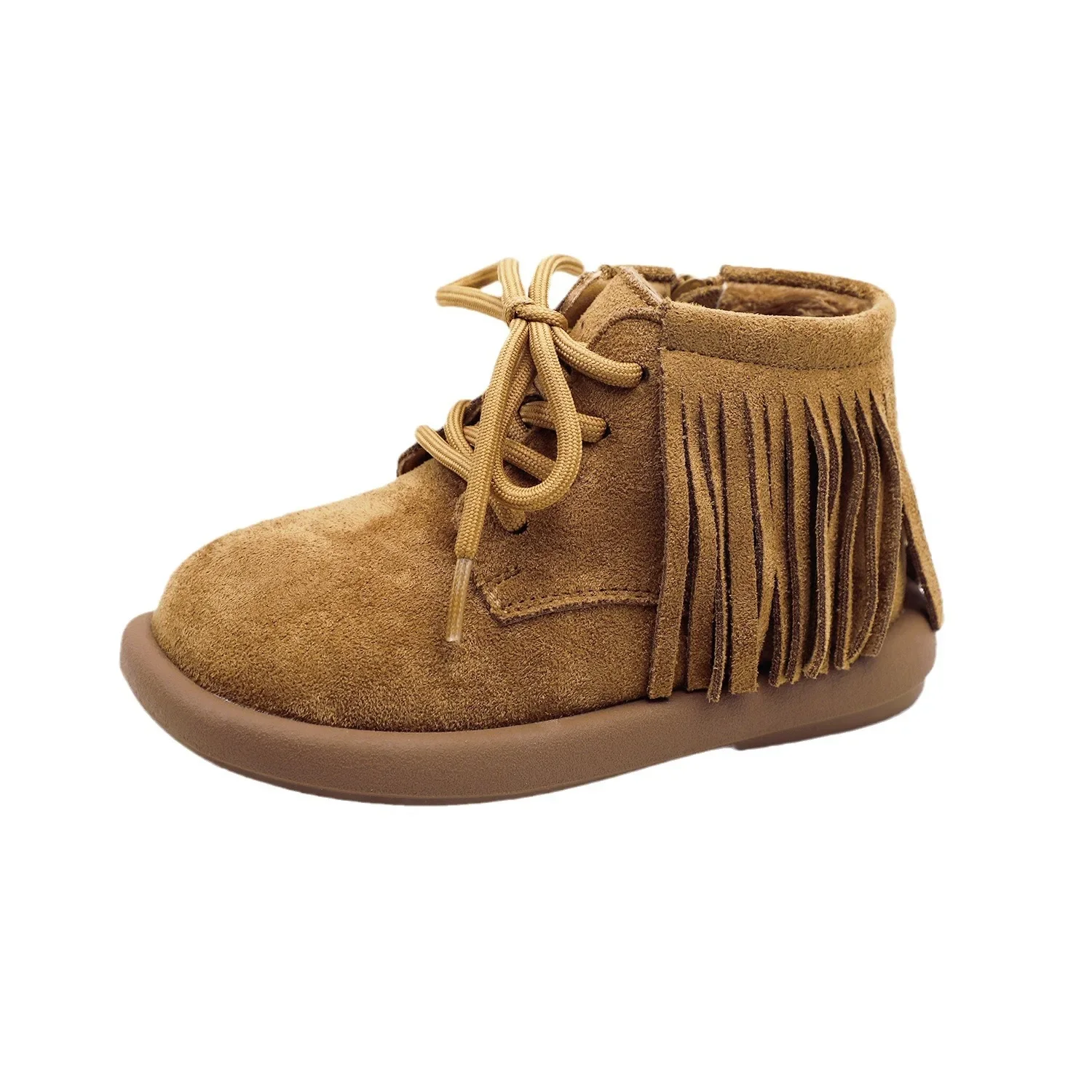 Детские зимние Нескользящие ботильоны с бахромой для мальчиков и девочек