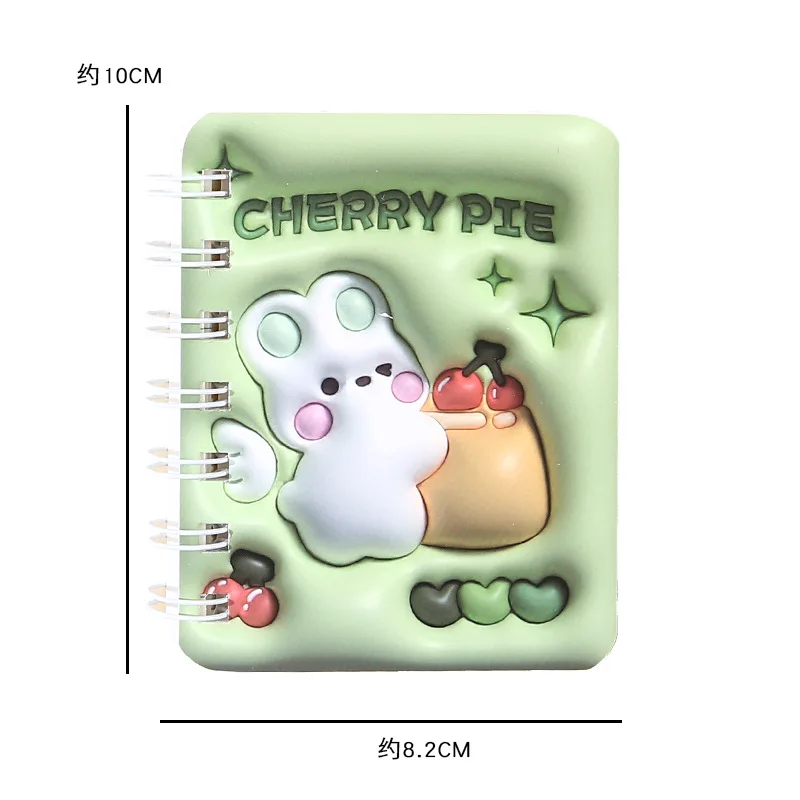 Cute 3D Pocket Notebook For Elementary School Students, A7 High Appearance And Portable Side Flip Spiral Bound Notebook