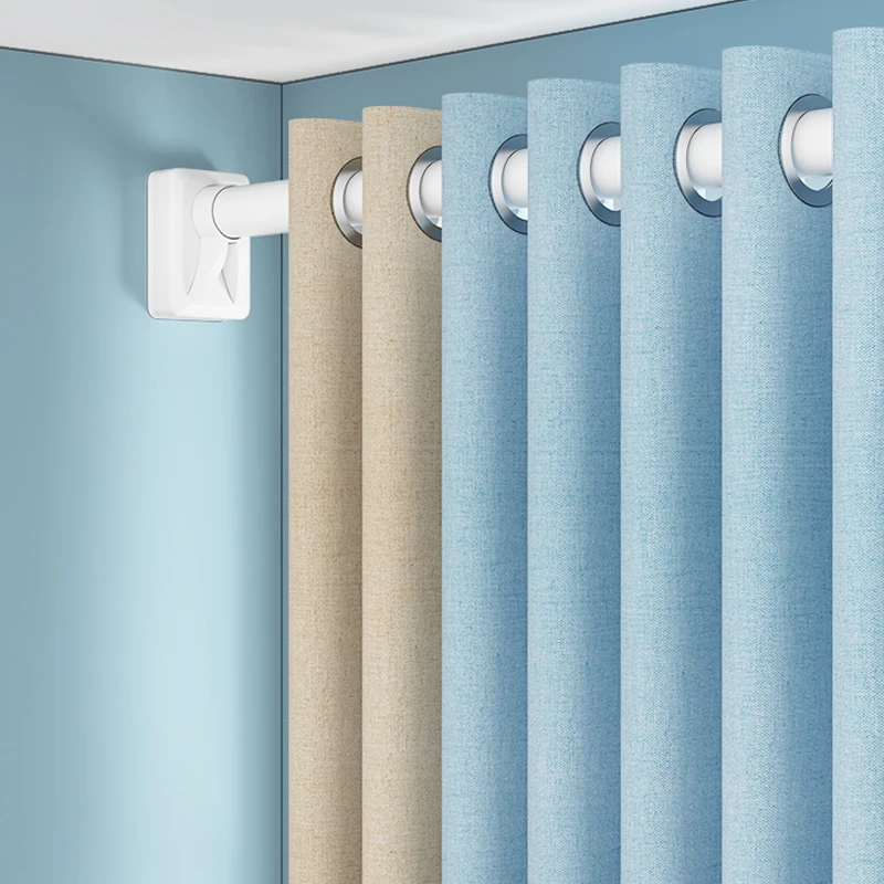 Multipurpose Adjustable Curtain Poles Long Extensible Contracted Black Curtain Rods Extendable